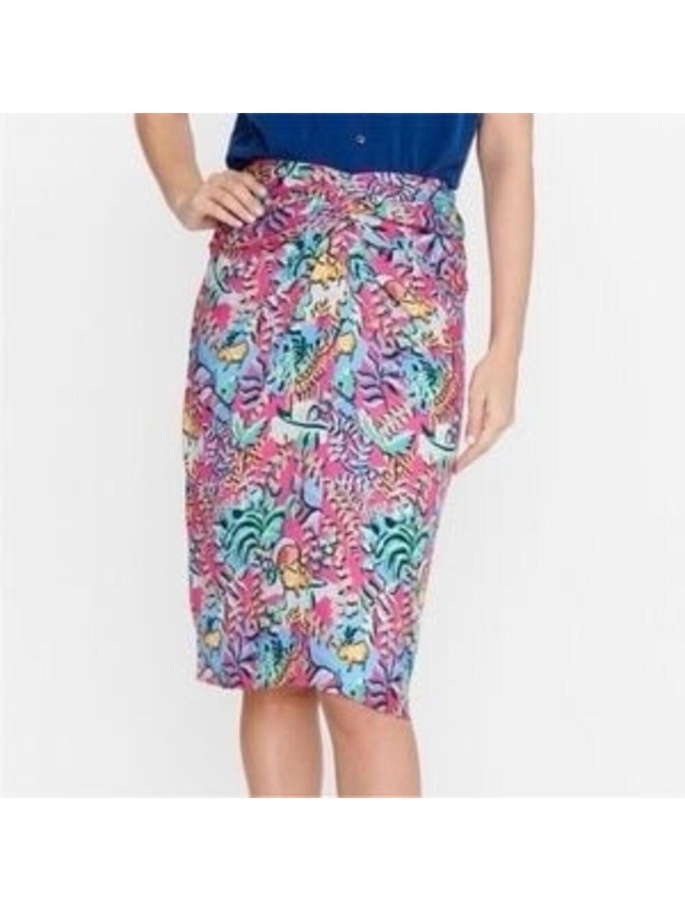 J McLaughlin Skirt Womens size 2 Floral Twist Knot Front Blakely Rose Freshfield